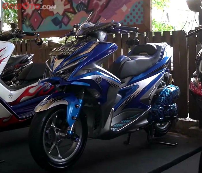Yamaha Aerox milik Putera yang lolos Customaxi Yamaha x Yamaha Heritage Built Semifinal Bekasi