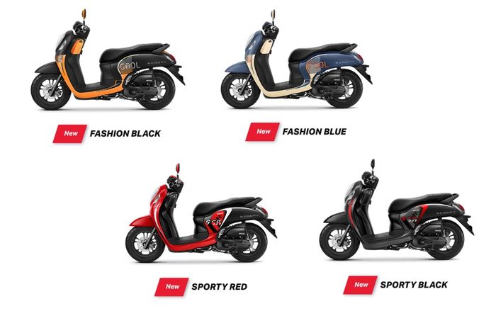 Honda All New Scoopy varian Fashion (atas) dan Sporty (bawah)