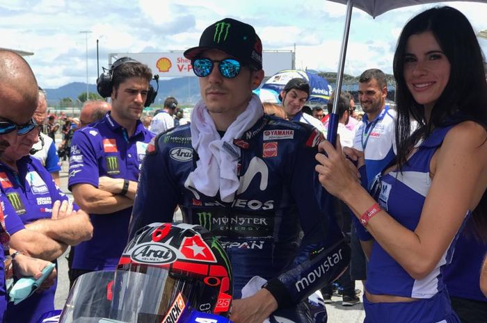 Maverick Vinales di starting grid jelang raceday MotoGP Malaysia, (4/11/2018)