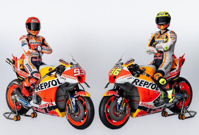 Beberapa perubahan yang tampak pada motor RC213V tunggangan Marc Marquez dan Joan Mir di tim Repsol Honda untuk MotoGP 2023