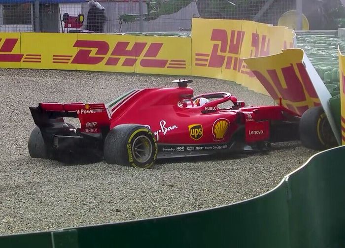 Sebastian Vettel harus melintir di saat balapan menyisakan 16 putaran saja di F1 Jerman 2018