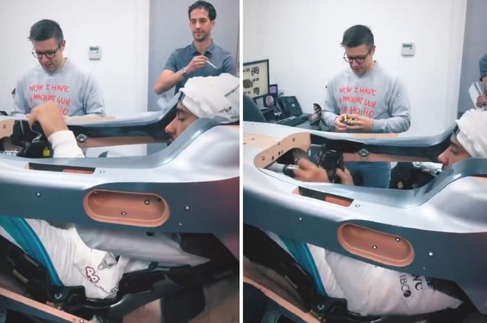 Lewis Hamilton melakukan seat fitting di markas Mercedes