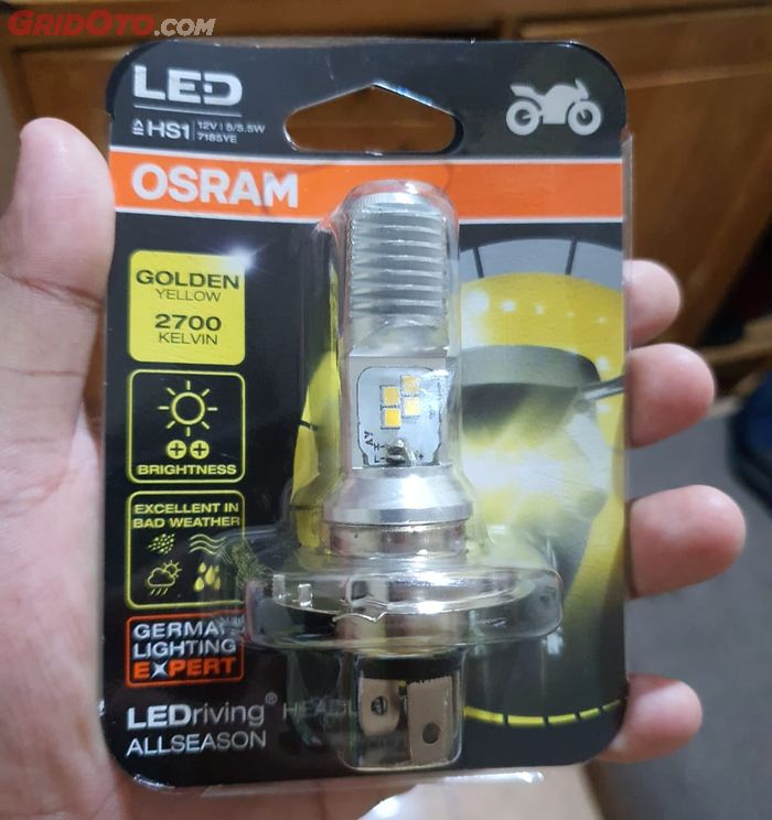  Osram All Season LED ini punya Correlated Color Temperature atau CCT 2.700 Kelvin, sehingga pancaran sinar yang dihasilkan berwarna kuning