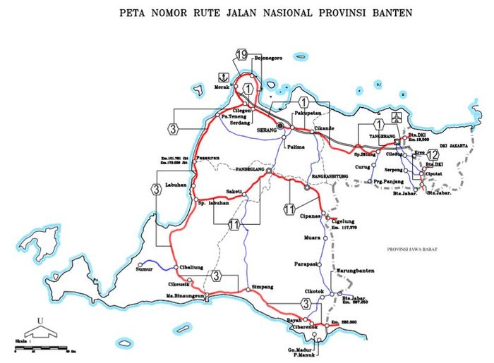 Nomor Rute Jalan Nasional di Banten