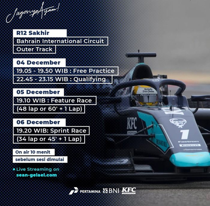 Jadwal balap F2 Sakhir 2020 di sirkuit Bahrain