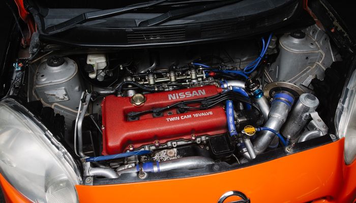 Nissan March sudah engine swap cangkok mesin berkode SR20DET