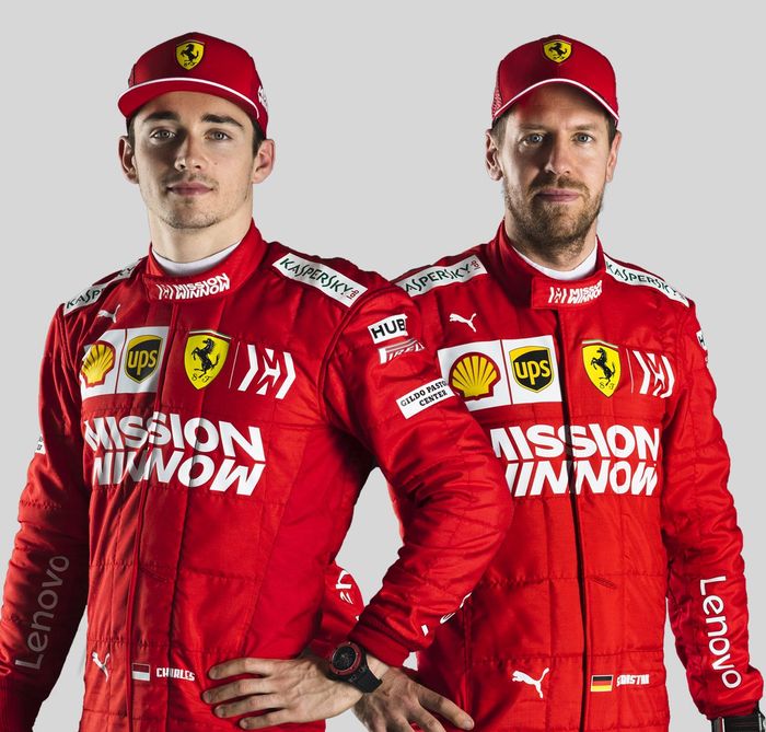 pembalap Ferrari, Charles Leclerc dan Sebastian Vettel