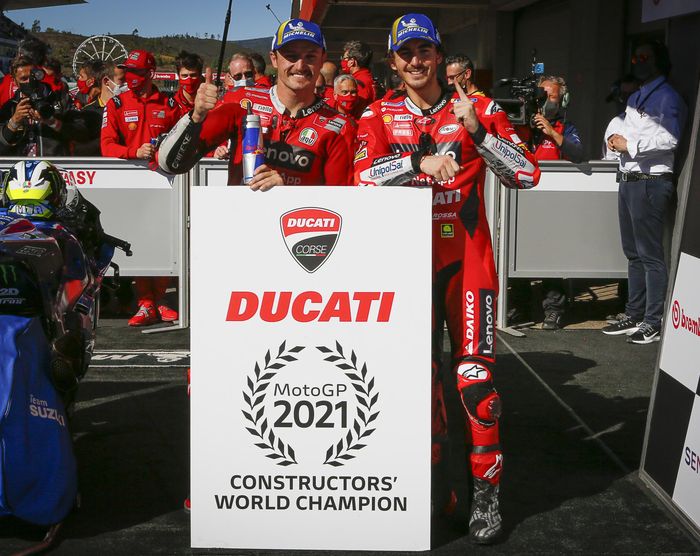 Kemanangan Francesco Bagnaia membantu Ducati juara dunia konstruktor MotoGP 2021