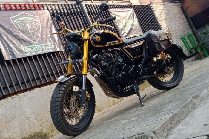 Scrambler beraura oriental dibangun dari basis Yamaha Scorpio besutan Tauco 