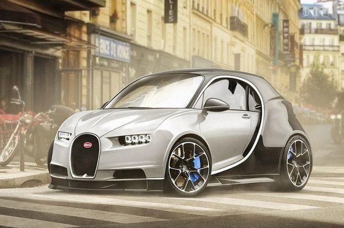 Bugatti Chiron dibuat model city car