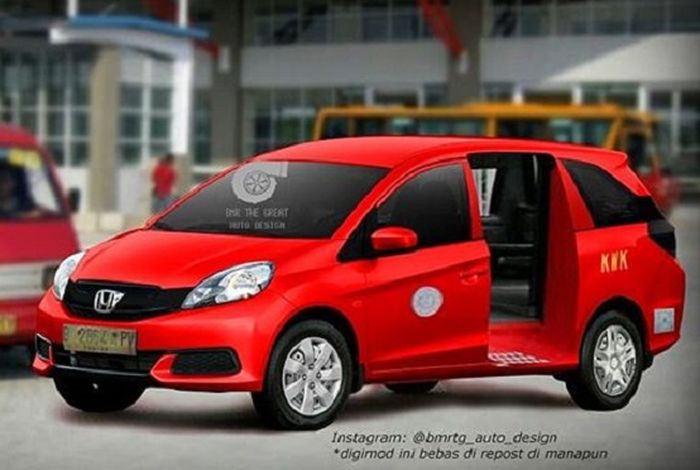 Hasil rendering Honda Mobilio versi angkot