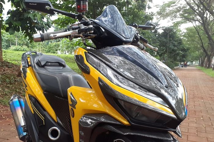 Modifikasi Honda Vario 150 tampil modern berkat part racing berfitur rahasia.