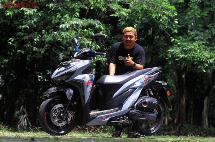 Modifikasi Honda Vario garapan Joe Custom yang proper namun racy