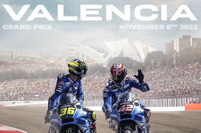 Alex Rins pamer helm baru di seri terakhir musim ini atau di MotoGP Valencia 2022.
