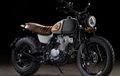 Modifikasi Motor Suzuki Bergaya Scrambler Pakai Sepatbor Kayu