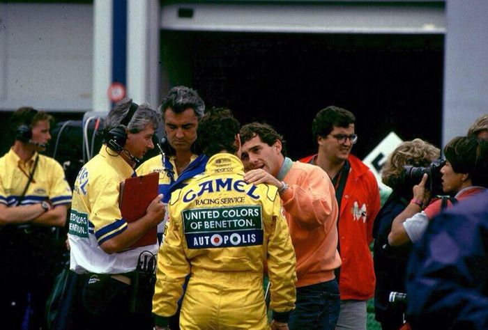 Ayrton Senna dan Michael Schumacher di F1 Perancis 1992