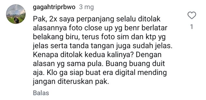 Cuitan netizen gagal dua kali saat perpanjang SIM lewat online Digital Korlantas Polri