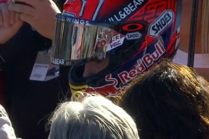 Marc Marquez sebelum start MotoGP Valencia 2017