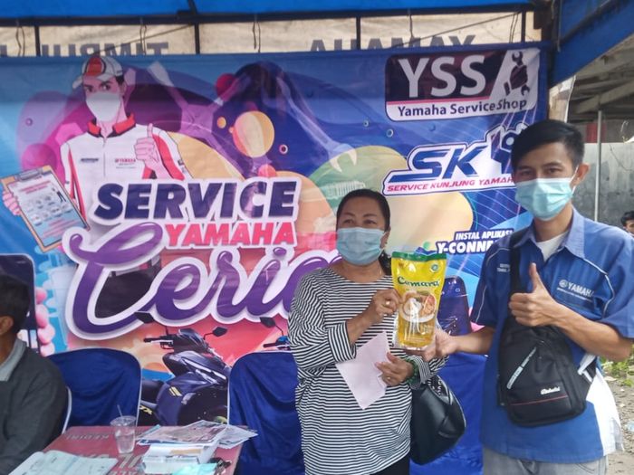 Service berbayar di Service Ceria Yamaha Madiun - Kediri langsung dapat minyak goreng