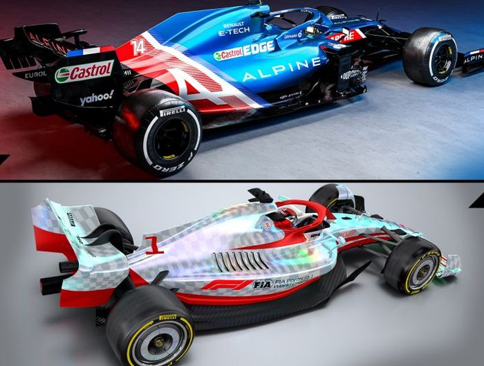 Roda mobil F1 2022 vs F1 2021