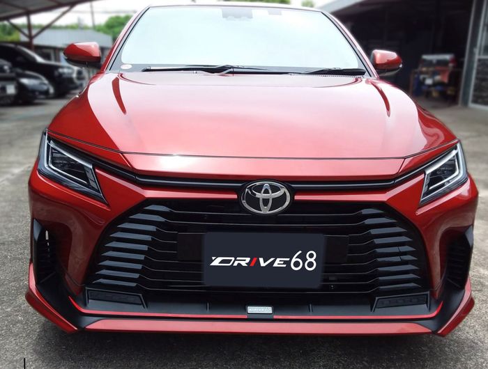 Tampilan depan modifikasi Toyota Vios baru dikemas simpel namun tetap sporty