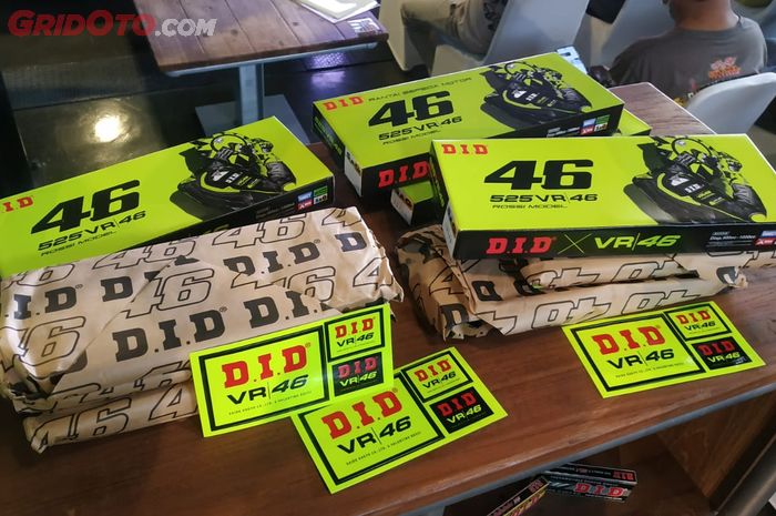Rantai DID X VR46 Signature Edition yang dijual resmi di Indonesia punya tambahan tulisan 'Rantai Sepeda Motor'