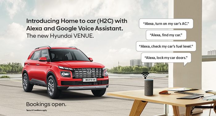 Ilustrasi Home to car Bluelink Hyundai Venue facelift.