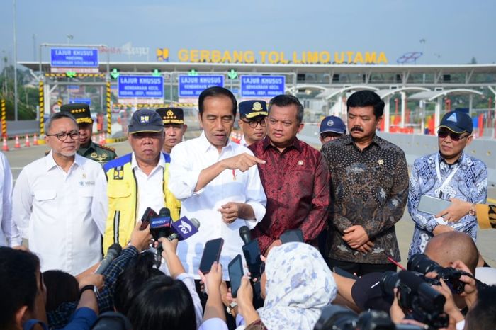 Peresmian Jalan Tol Pamulang-Cinere-Raya Bogor, Senin (8/1/2024).