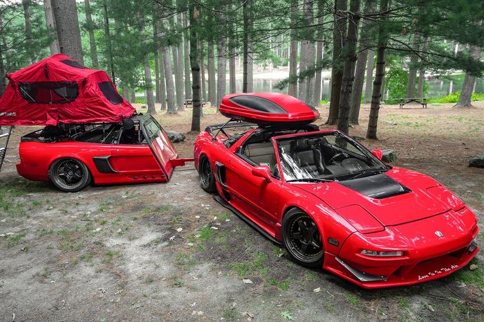 Modifikasi Honda NSX ala campervan kini dilengkapi trailer berbodi NSX