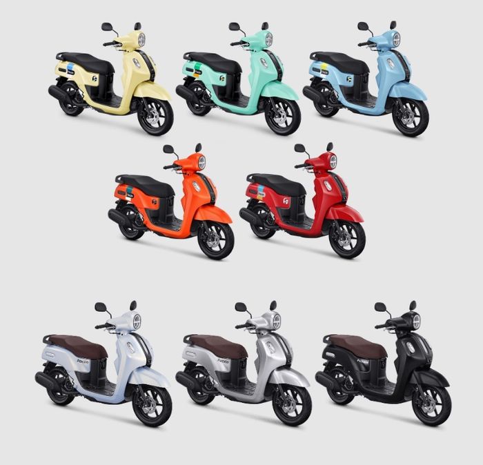 Pilihan warna Yamaha Fazzio Neo (atas, tengah) dan Lux (bawah)