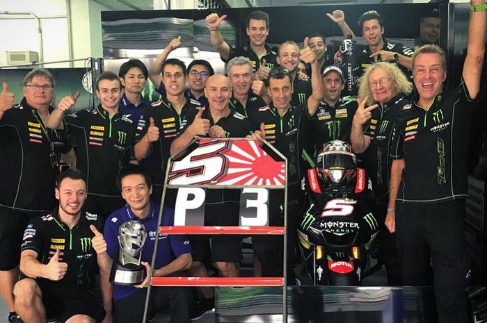 Johann Zarco dan tim Monster Yamaha Tech 3 yakin bisa juara MotoGP Malaysia di kondisi hujan sayang ban kompon lunaknya nggak tahan lama
