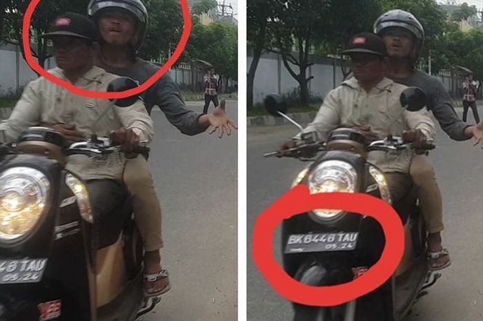 Jambret beraksi terekam kamera, nomor polisi terekam jelas