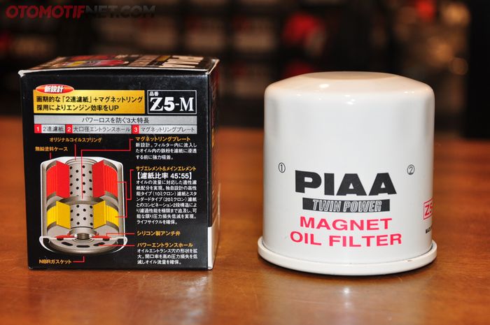 Filter oli PIAA punya teknologi magnet untuk menangkap gram-gram kotoran yang terbawa oleh oli