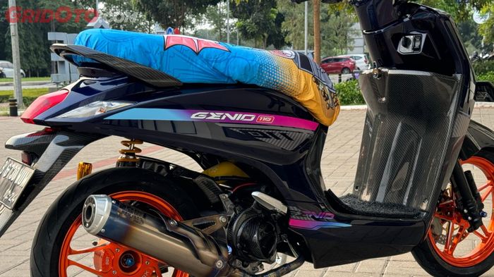 Body Honda Genio direpaint dengan warna Blue Moon