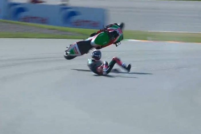 Aleix Espargaro terjatuh di sesi warm-up MotoGP Jerman 2018