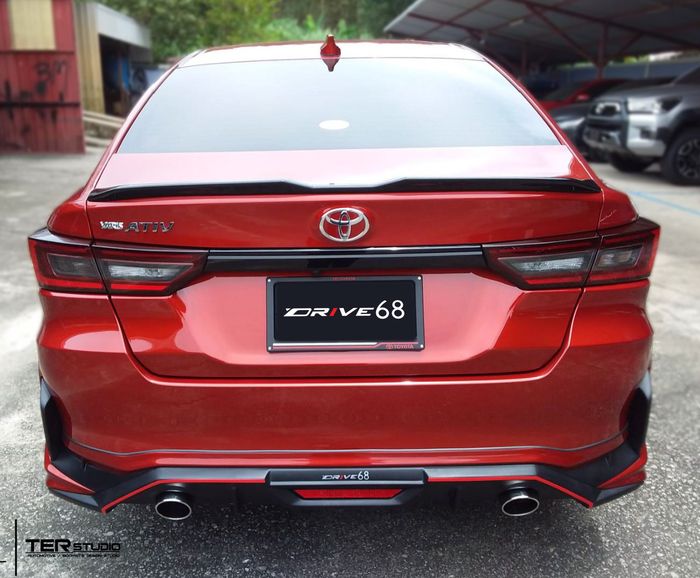 Tampilan belakang modifikasi Toyota Vios baru dikemas simpel namun tetap sporty