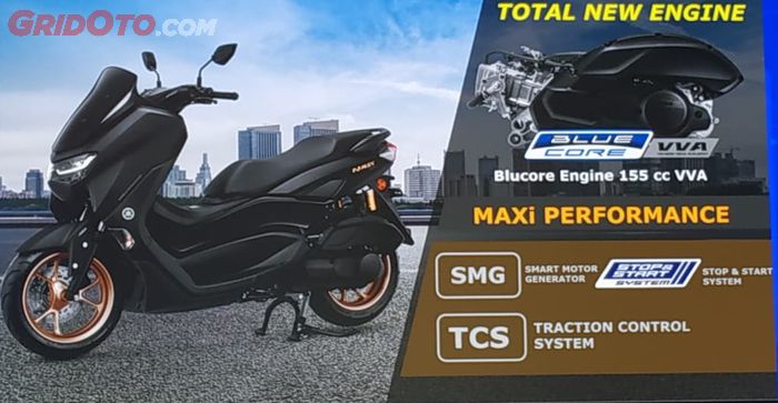 Dengan mesin baru, Yamaha All New NMAX 155 disematkan fitur SMG dan TCS.