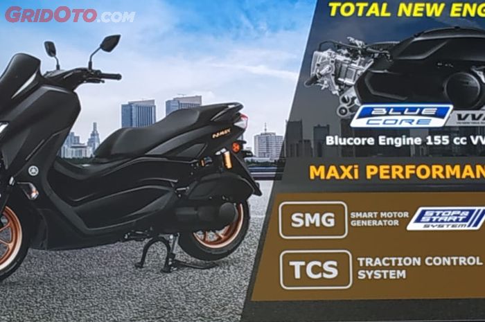Dengan mesin baru, Yamaha All New NMAX 155 disematkan fitur SMG dan TCS.