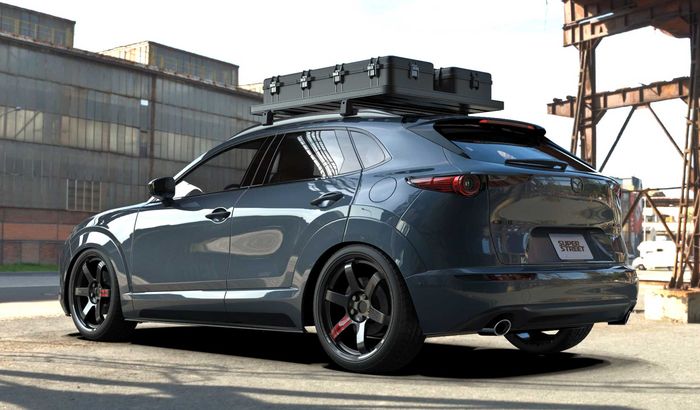 Aplikasi wide body kit dengan over fender membuat Mazda CX-30 makin gambot