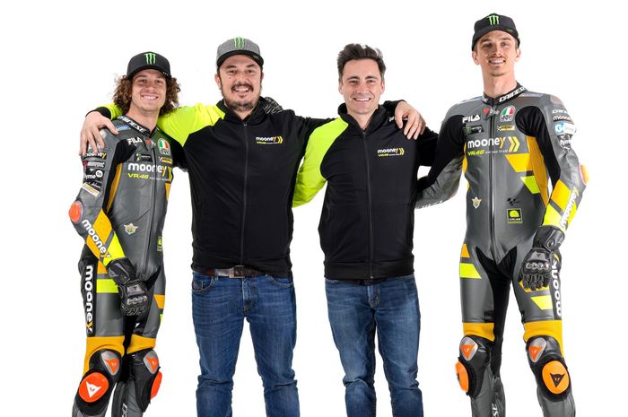 Mooney VR46 Racing Team, (ki-ka) Marco Bezzecchi, Salucci, Pablo Nieto, dan Luca Marini. 