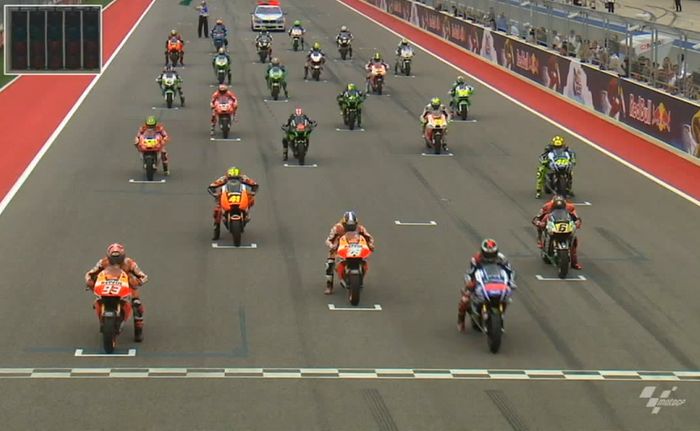 Jorge Lorenzo melakukan jumpstart di tahun 2014