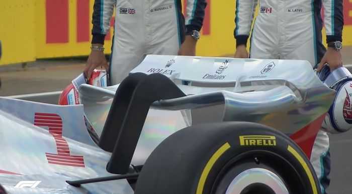 Sayap belakang mobil F1 2020 yang desainnya membulat