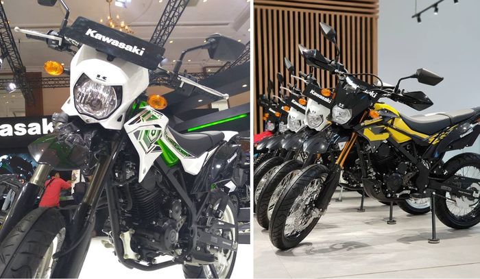 Kawasaki D-Tracker standar (kanan) tidak dibekali hand guard