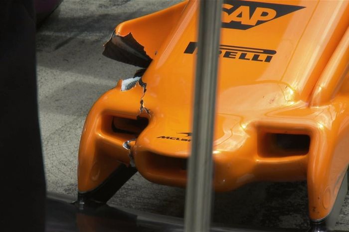 Bagian depan mobil Stoffel Vandoorne rusak di hari pertama F1 Austria