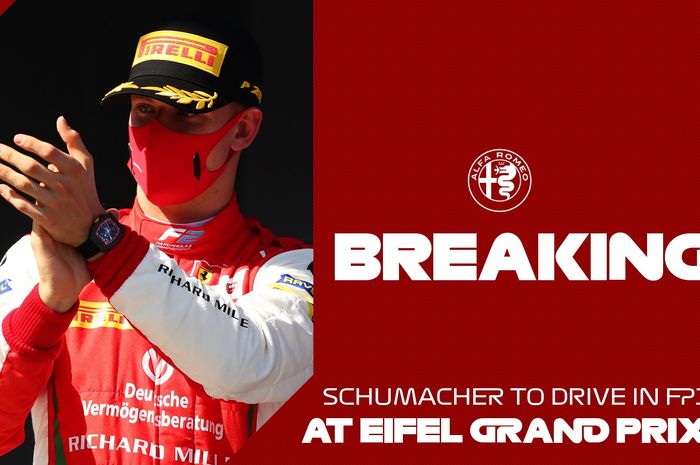 Mick Schumacher akan memgenudikan mobil F1 tim Alfa Romeo pada FP1 F1 Eifel 2020