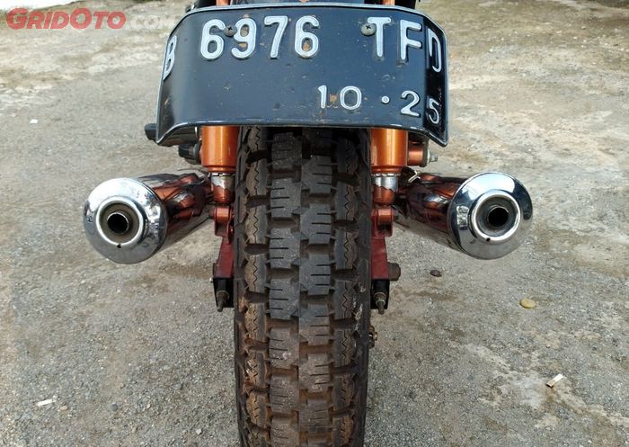 Bukan knalpot racing, Honda Tiger custom Japstyle pasang dua knalpot orisinal