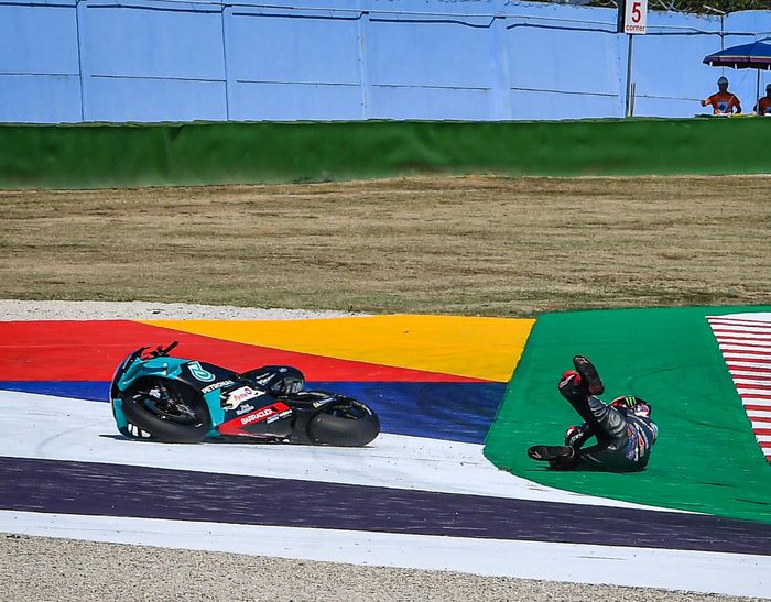 Fabio Quartararo terjatuh sebanyak dua kali di balapan MotoGP San Marino 2020