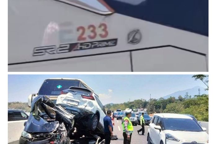 Kecelakaan karambol di Tol Ungaran-Banyumanik, Sabtu (30/9/2023).