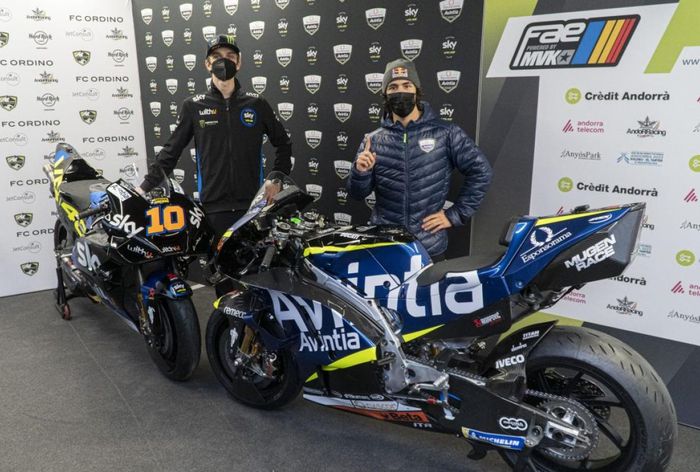 Enea Bastianini mewakili dari Avintia Esponsorama Racing, sedangkan Luca Marini bakal menggunakan nama Sky VR46