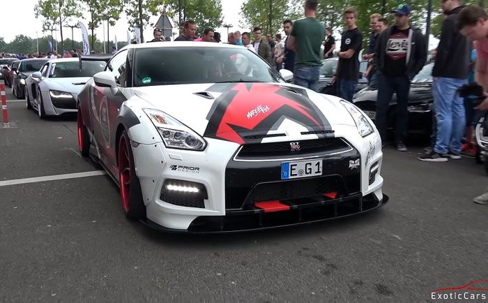 Modifikasi Nissan GT-R R35 dipasang body kit Prior Design, Jerman